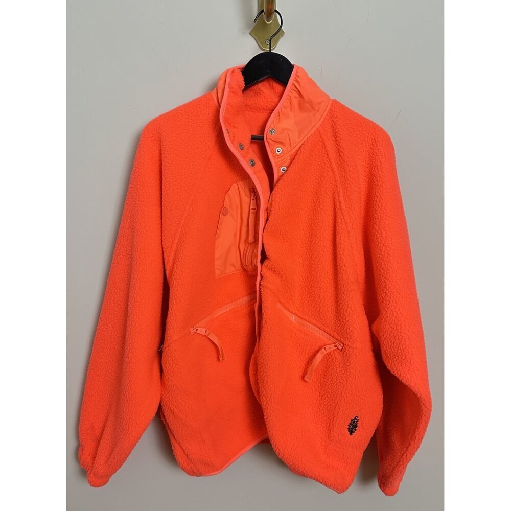 FREE PEOPLE Movement Hit The Slopes Pullover in Neon Coral Size X-Large - Picture 4 of 7